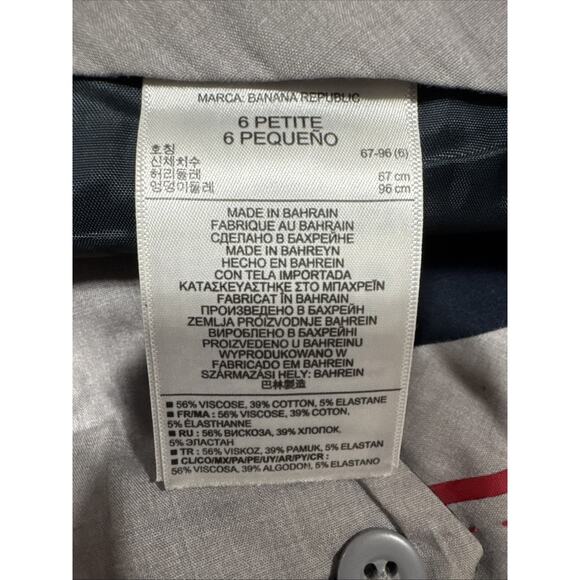 Banana Republic Sloan Slim Ankle Pants Womens 6 Petite Navy Blue Office Career - Picture 9 of 10